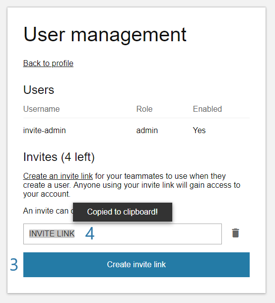 Create an invite